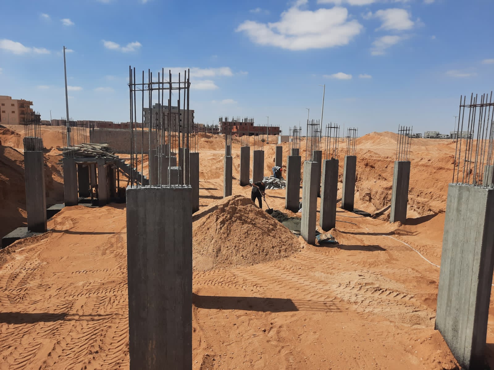 Construction stage Backfilling around foundations