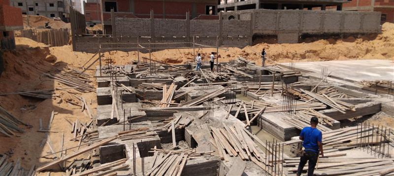 Construction stage Basement columns