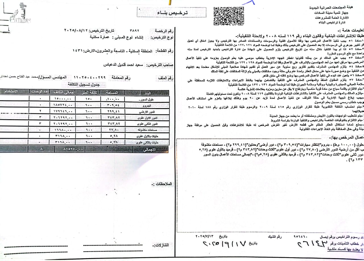 Construction stage Receiving the license