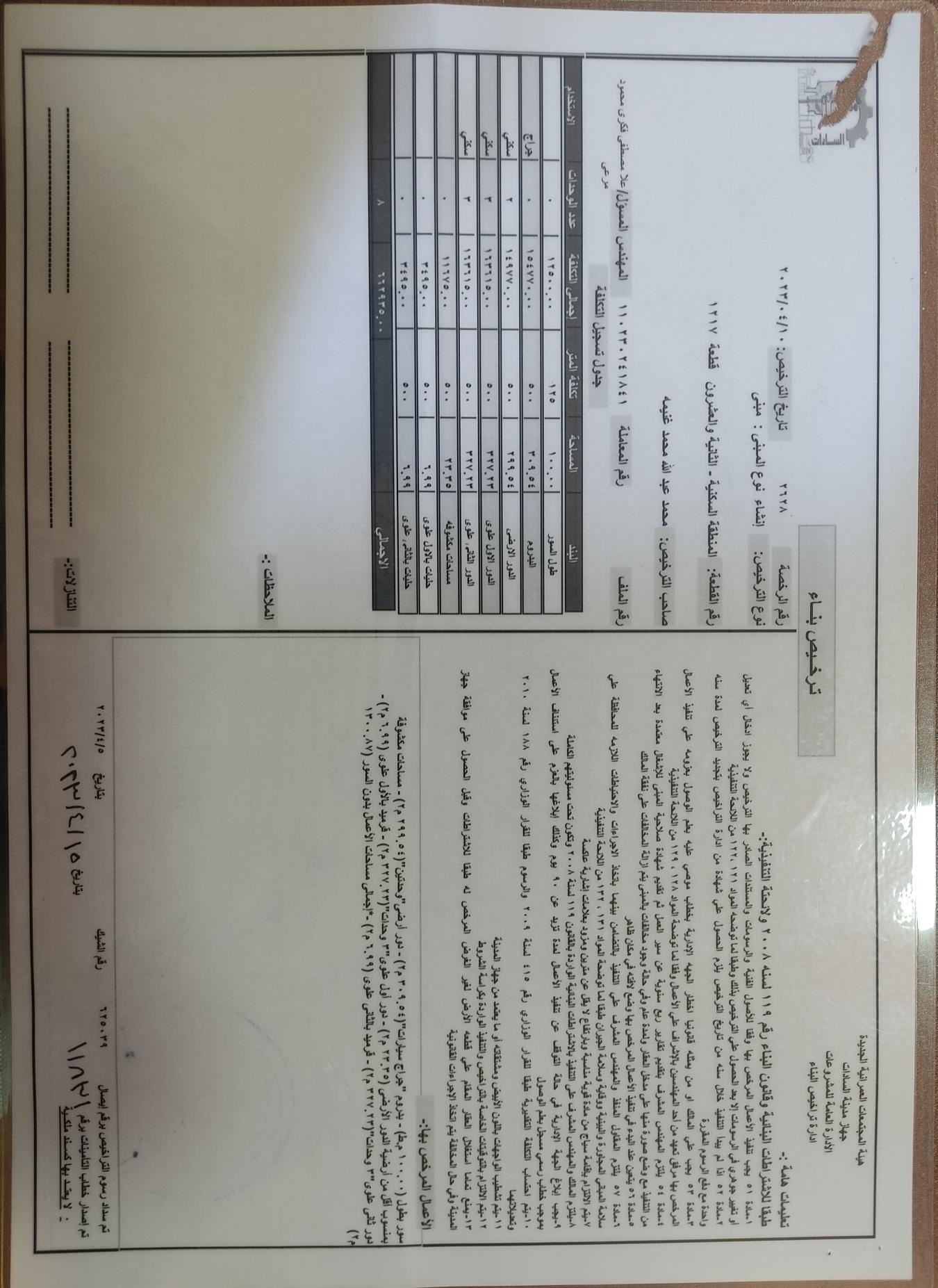 Construction stage Building permit