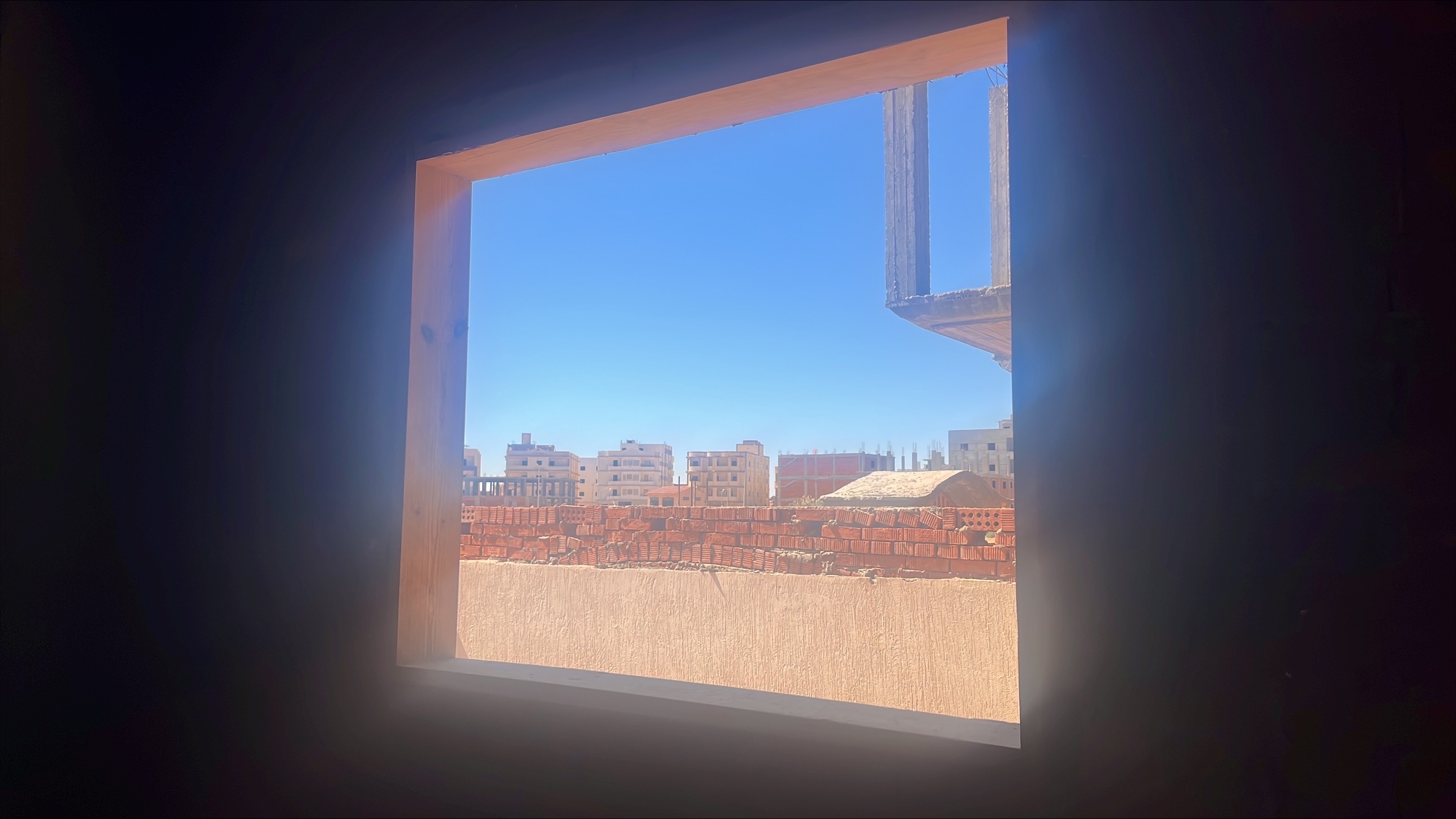 Construction stage Wooden door frames