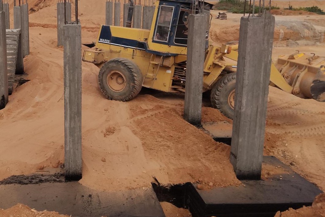 Construction stage Backfilling around foundations