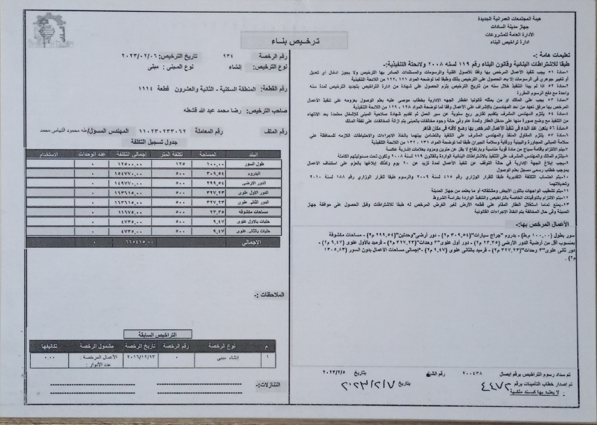 Construction stage Building permit