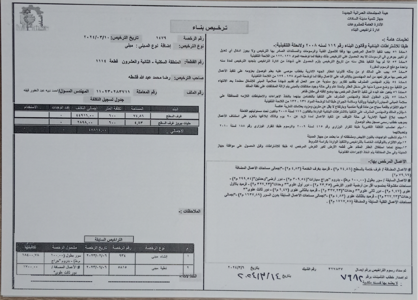 Construction stage Roof extension license