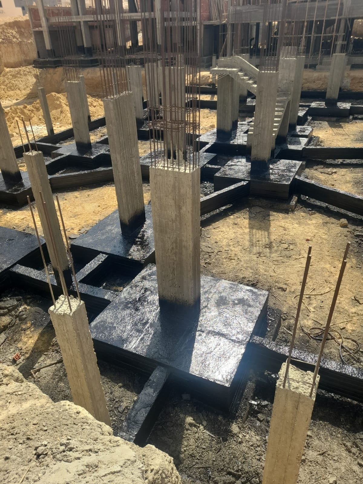 Construction stage Basement columns